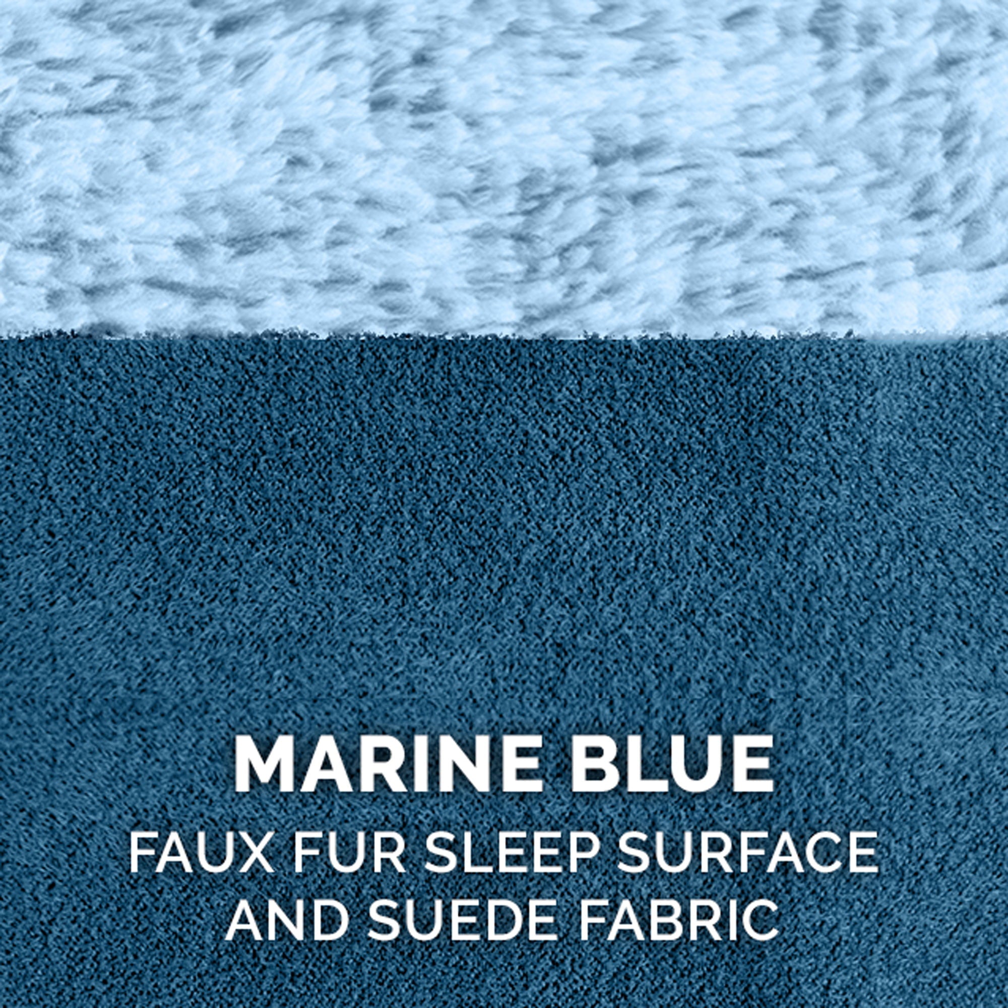 FurHaven Pet Products | Cooling Gel Memory Foam Orthopedic Two-Tone Faux Fur and Suede Sofa-Style Couch Pet Bed for Dogs and Cats， Marine Blue， Large