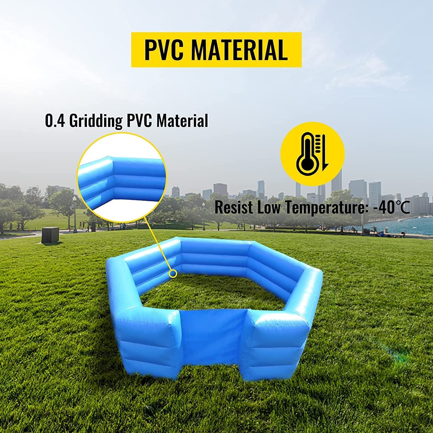 VEVOR Portable Gaga Ball Pit 15ft Inflatable with Electric Air Pump，Gaga Ball Pit Kit Inflatable Court for Outdoor Indoor Children Family Activity