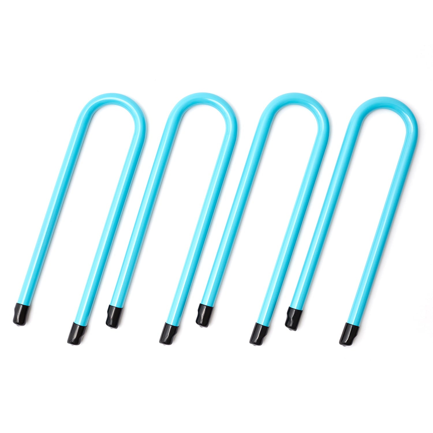 SkyBound Trampoline U-Shaped Anchor Kits - Heavy Duty Wind Stakes - Unique End-Cap Designed for Safety and Easy Install - Trampoline Accessories for Outdoor Protection - Set of 4 - Blue