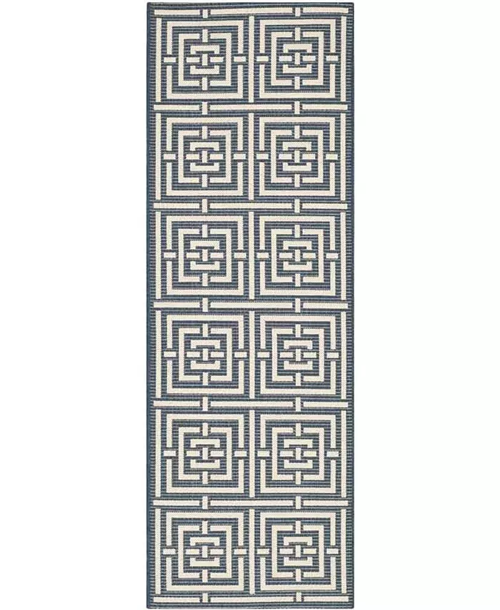 Safavieh Courtyard Navy and Beige 2'3