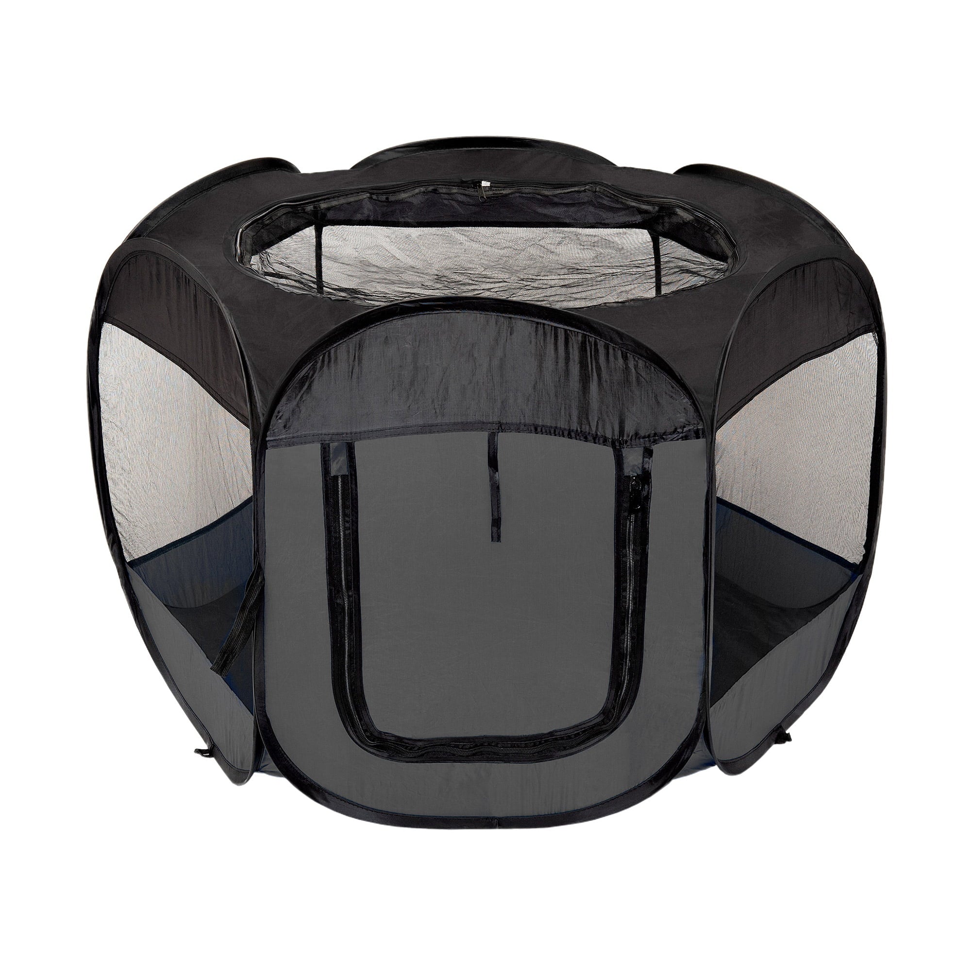 FurHaven Pet Playpen | Mesh Open-Air Dog Playpen， Gray， Small