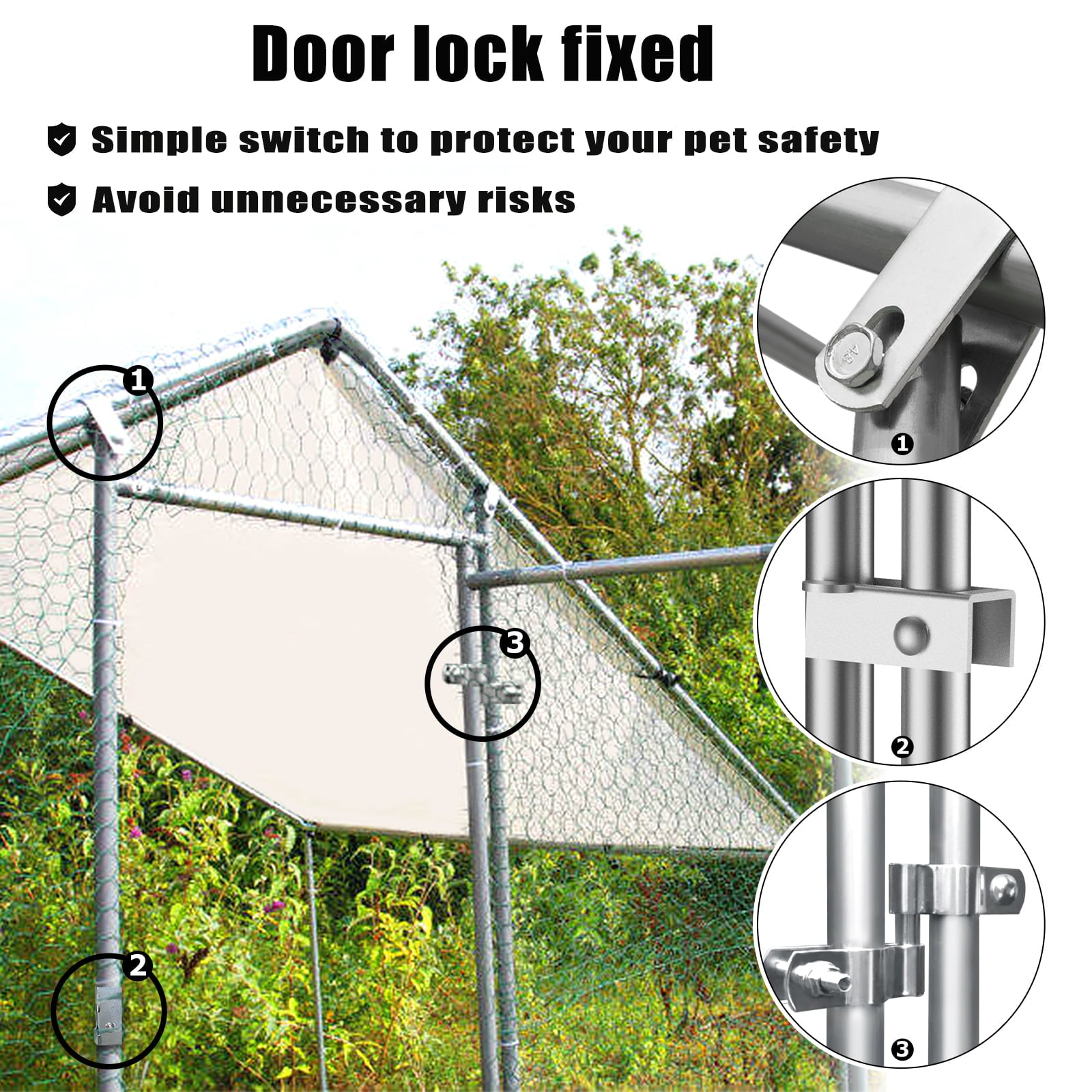 HENGMEI Extra Large Galvanized Chicken Coop， Metal Hen Run Rabbits Habitat Pet Animal House， Spire Shaped Coops 9.8' x 13' x 6.6'