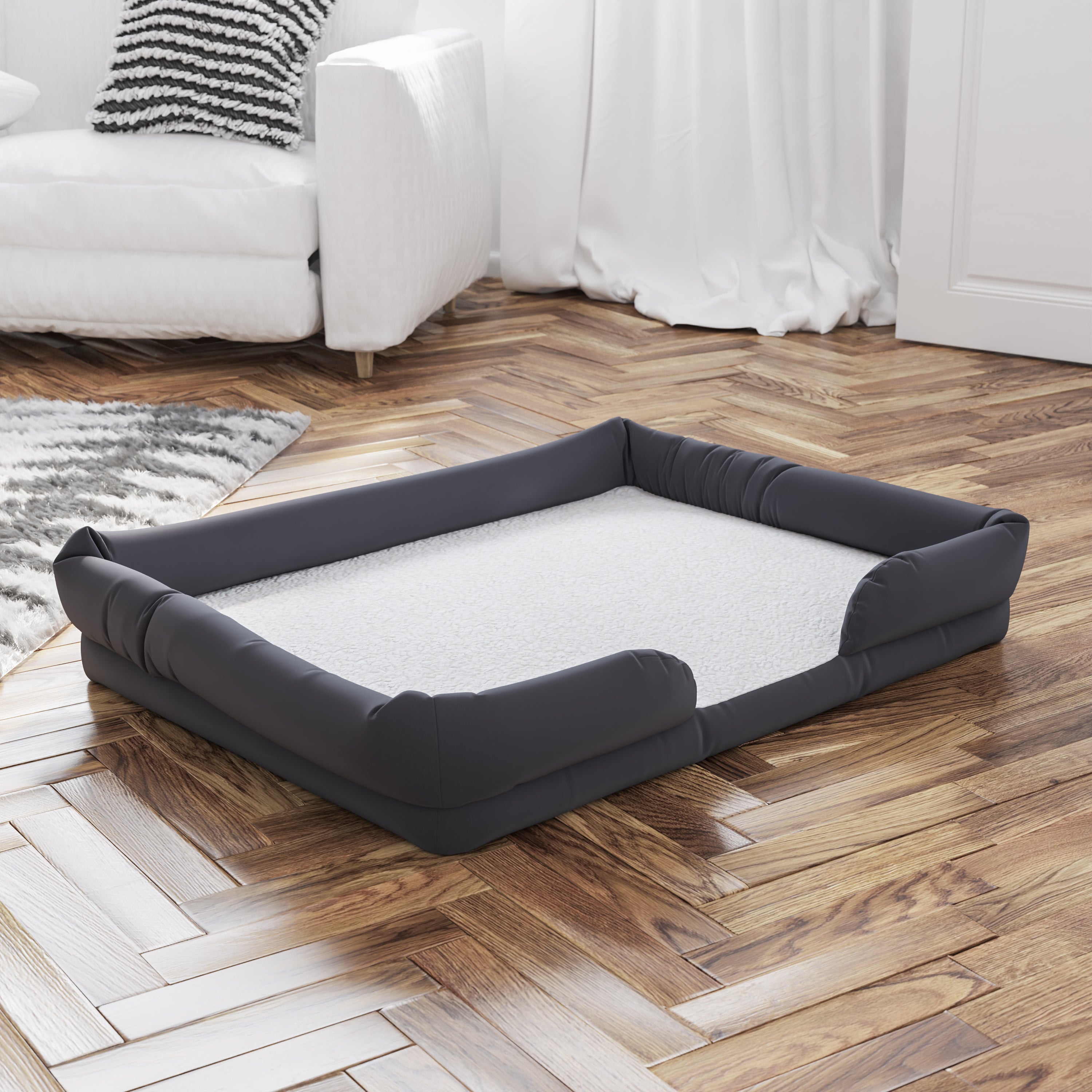 Flash Furniture Cooper Large Memory Foam Pet Bed， Gray