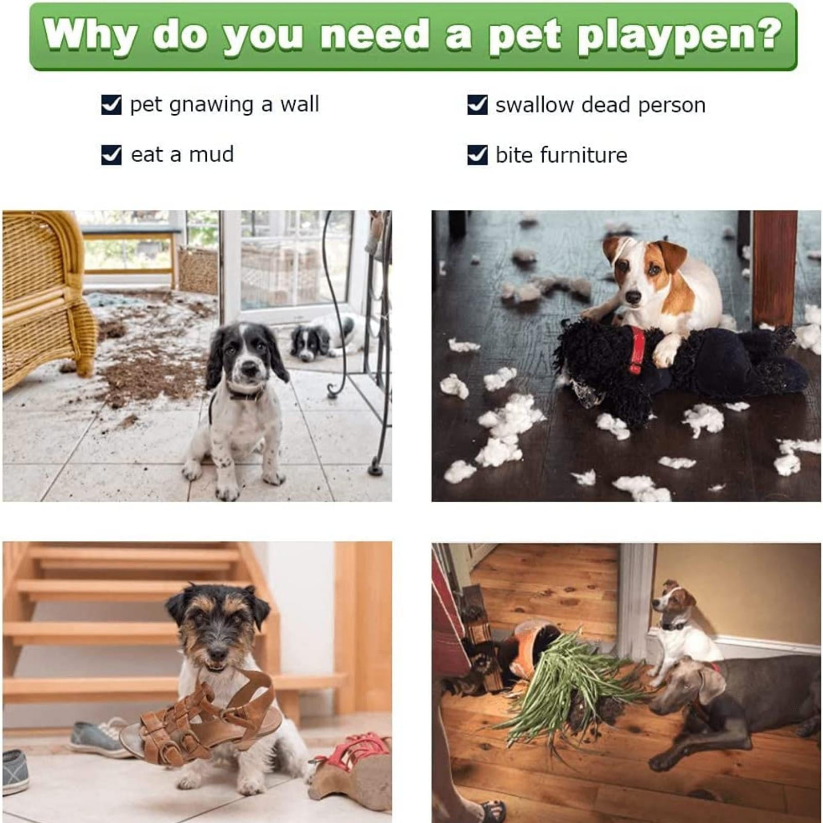 NiamVelo Heavy Duty Dog Crate Dog Cage 42'' Extra Large Dog Crate Kennel for Large Dogs， Folding Metal Dog Crate W/Divider and Tray Double Doors ， Black