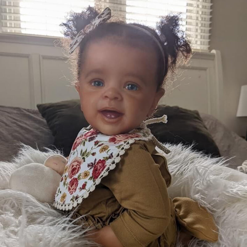 Reborn Baby Dolls Black Girl, 24 Inch Realistic Reborn Doll African American Newborn Weighted Baby Dolls That Look Real