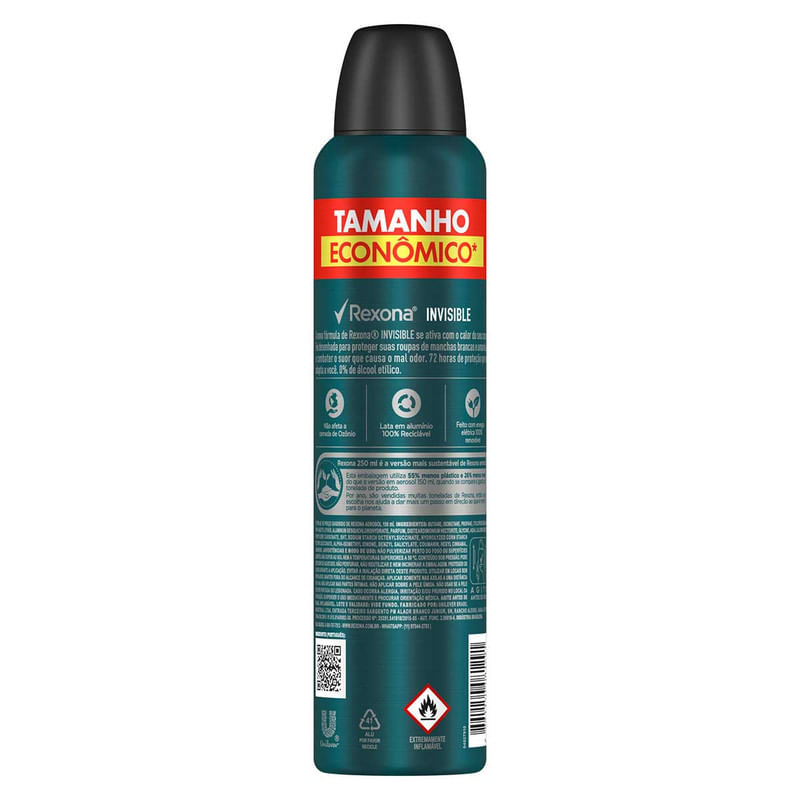 Antitranspirante Aerosol Rexona Men Invisible 250 ml