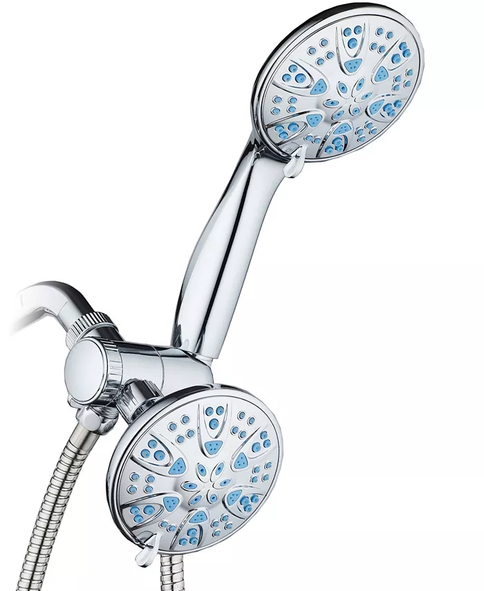 Aquadance Antimicrobial 30-setting Shower Combo， Aqua Blue Jets
