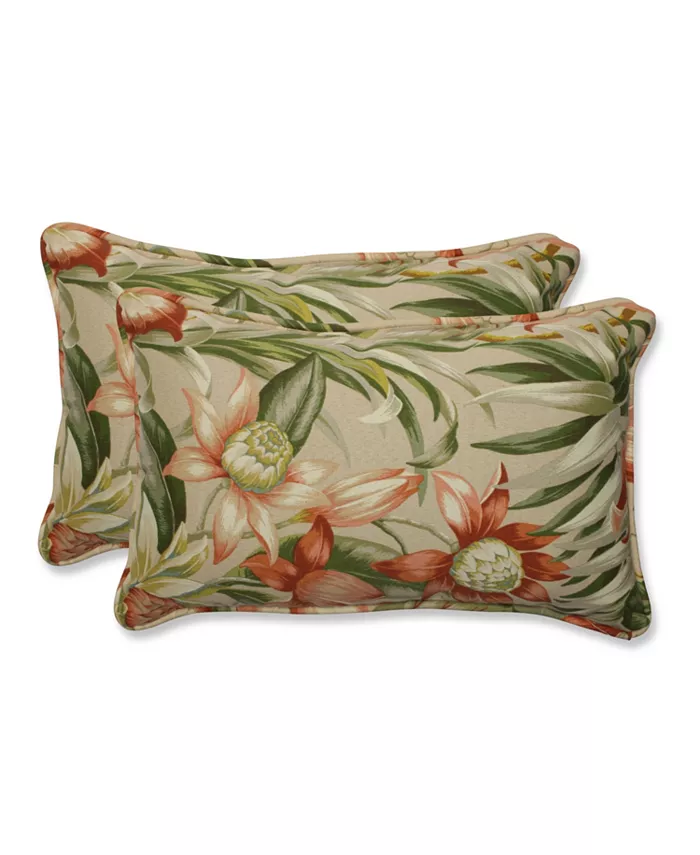 Pillow Perfect Botanical Glow Tiger Stripe Rectangular Throw Pillow， Set of 2