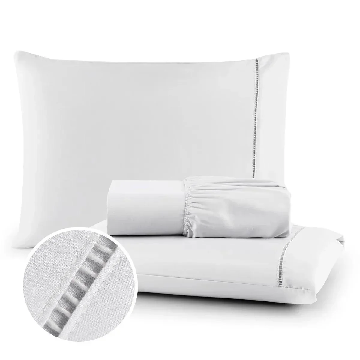 Jogo de Lençol EcoSoft Micropercal 400 fios Padrão 03 Peças