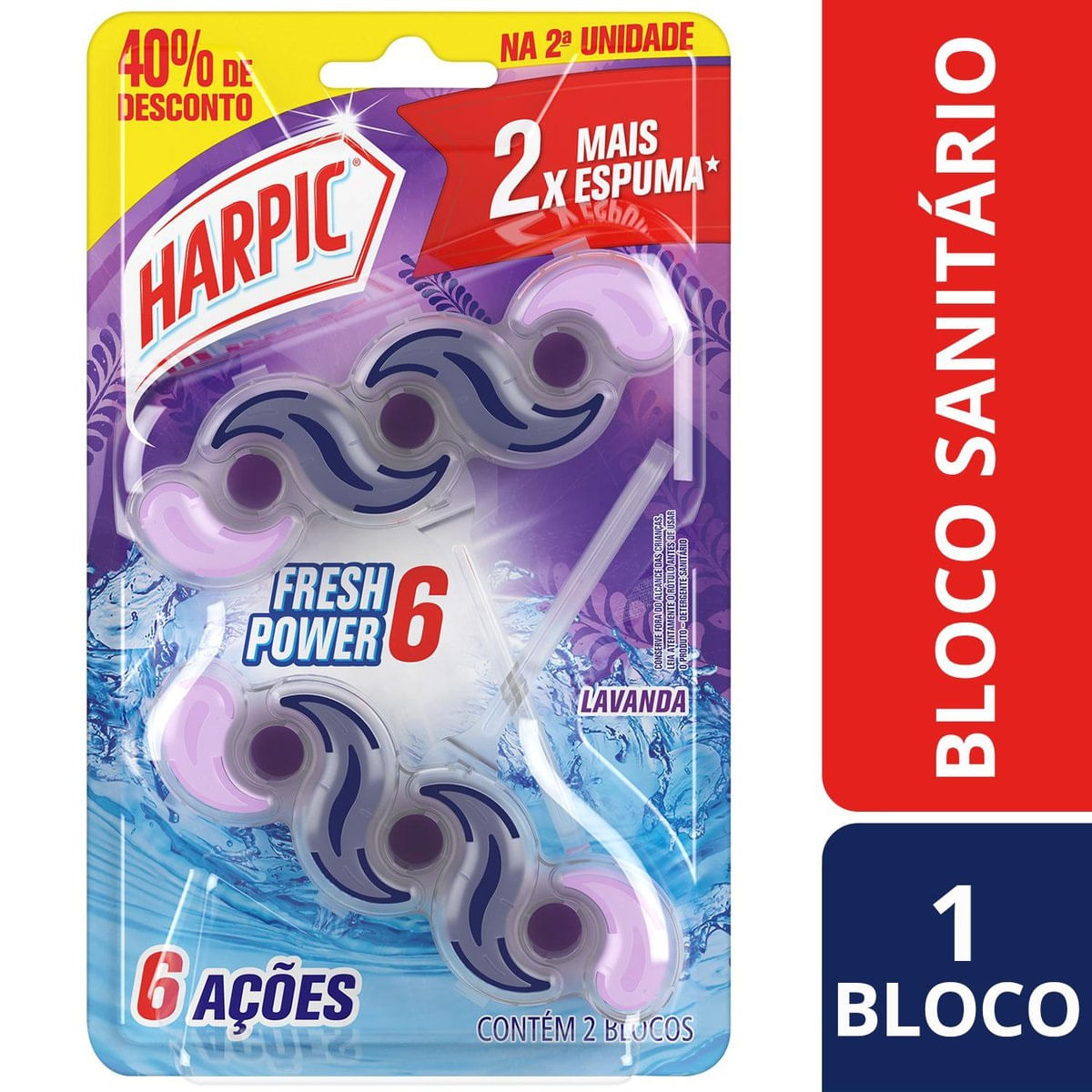 Bloco Sanitario Harpic Fresh Power 6 Lavanda 2 unidades