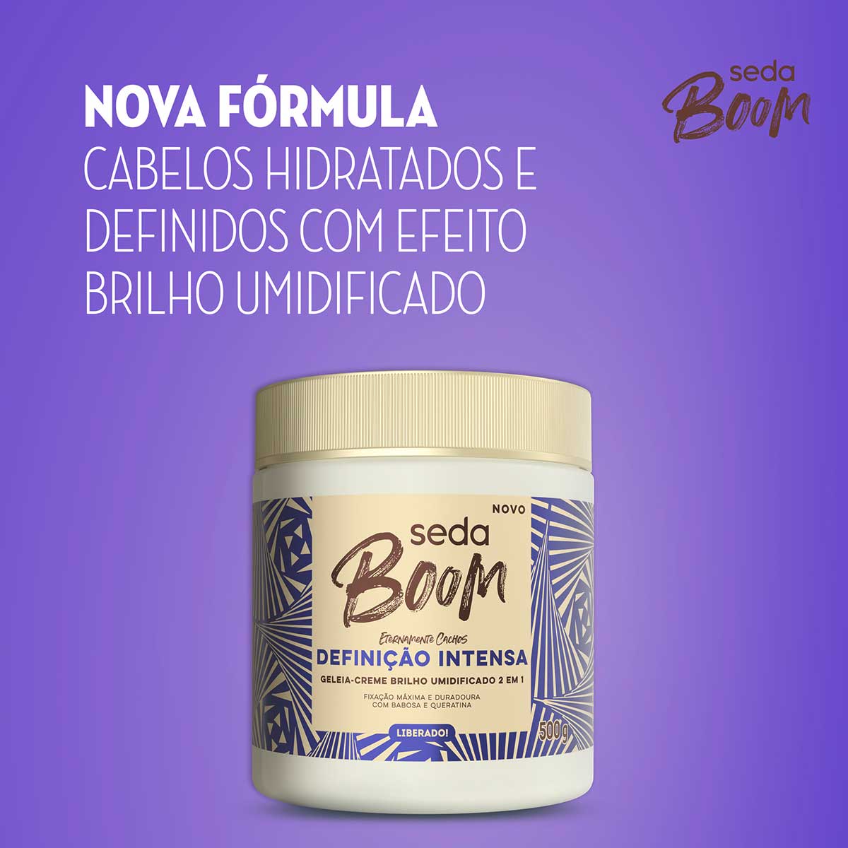 Geleia Creme 2 em 1 Seda Boom Definicao Intensa 500g