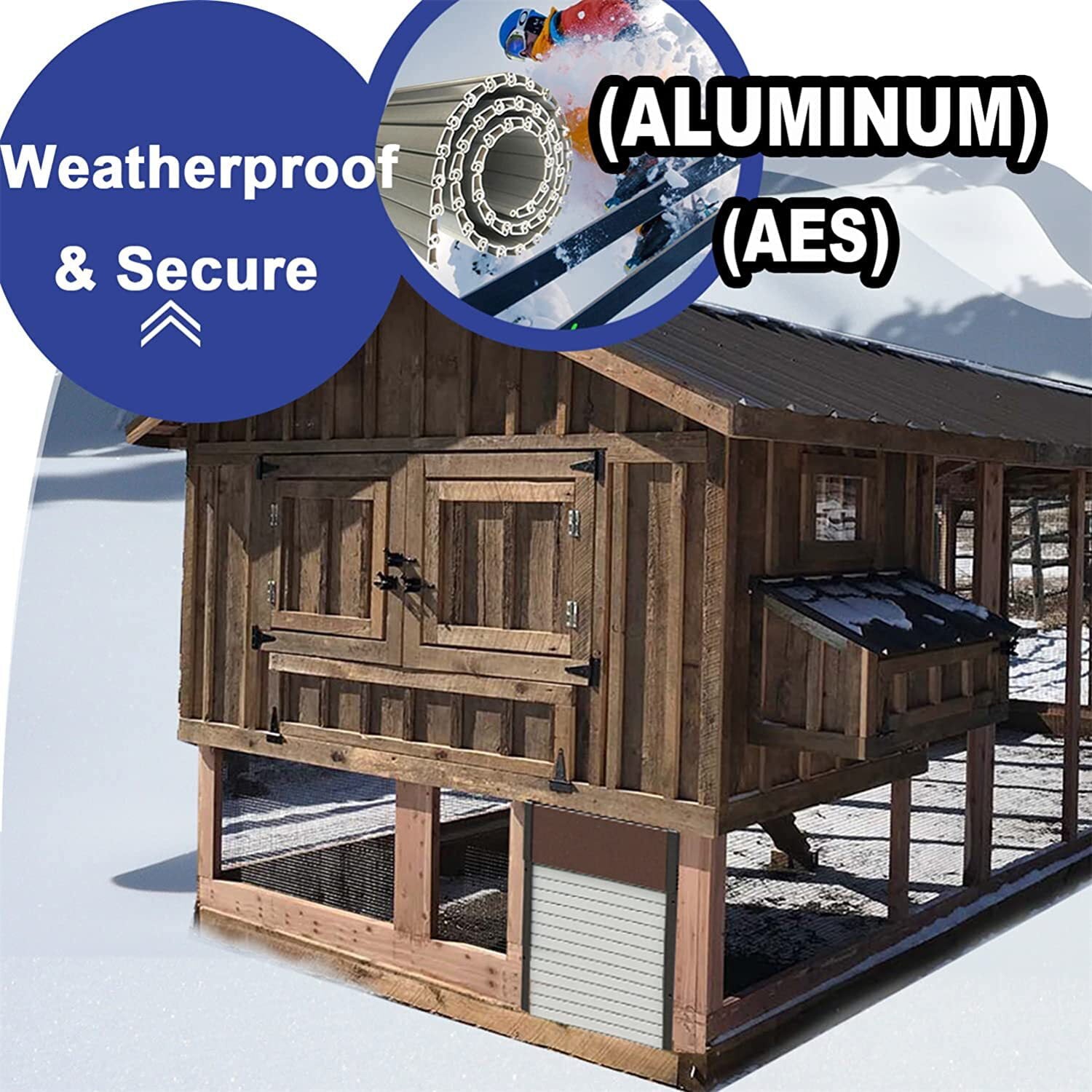 Automatic Chicken Coop Door Solar Powered Opener with Timer and Remote Controls  Aluminum Chicken Coops Door with Remote Control Multi Modes Poultry