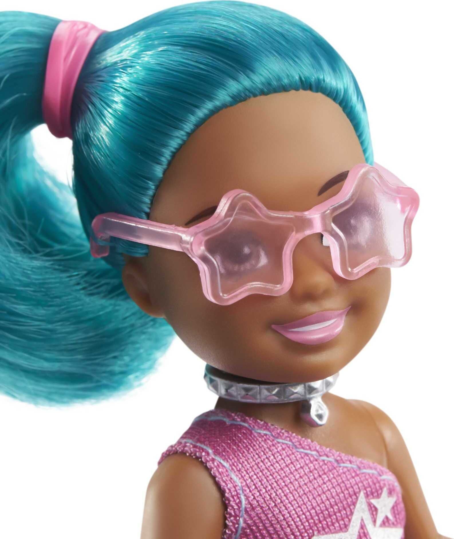 Barbie Chelsea Can Be Doll, Playset with Blue Haired Rockstar Small Doll, Guitar & Music Accessories