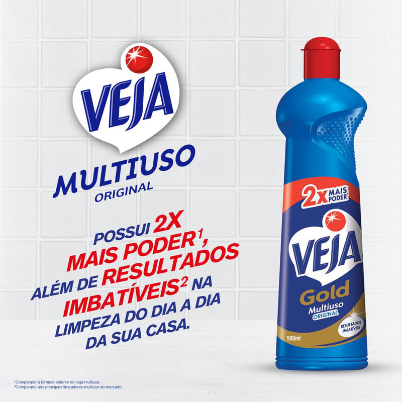 Kit Veja 1 Limpadores Multiuso Original 500ml + 1 Limpador Cozinha Desengordurante Limao 500ml + 1 Limpador Banheiro Tira Limo 500ml