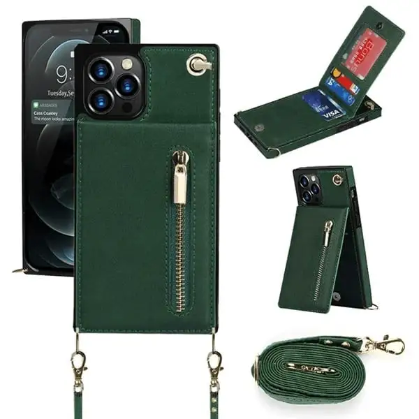 (2023 HOT SALE - 48% OFF)Crossbody Wallet iPhone Case-Credit Card Hold