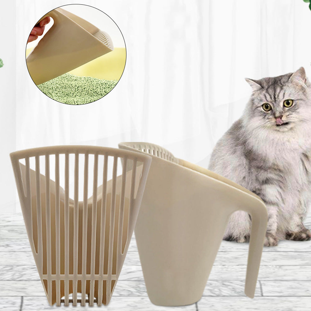 Non- PlasticCat Litter Shovel， Shovelwith Handle CatLitter Shovel， Plastic For Cats Light Brown