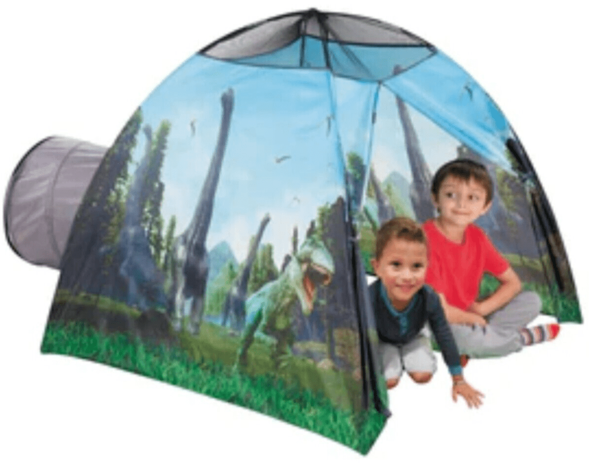 Play Tent for Kids with Tunnel - Playhouse -Kids Indoor Camping Play Tent - Dinosaur Theme