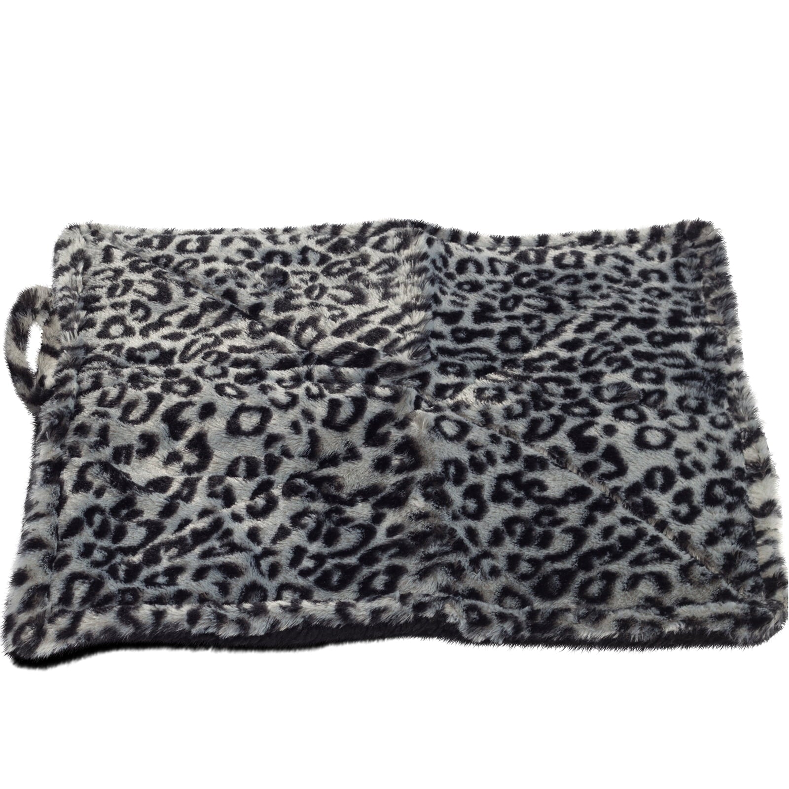 Paws and Pals Self Warming Medium Cat Pet Bed Gray Black Leopard Print (20x17.5x0.1 inches)