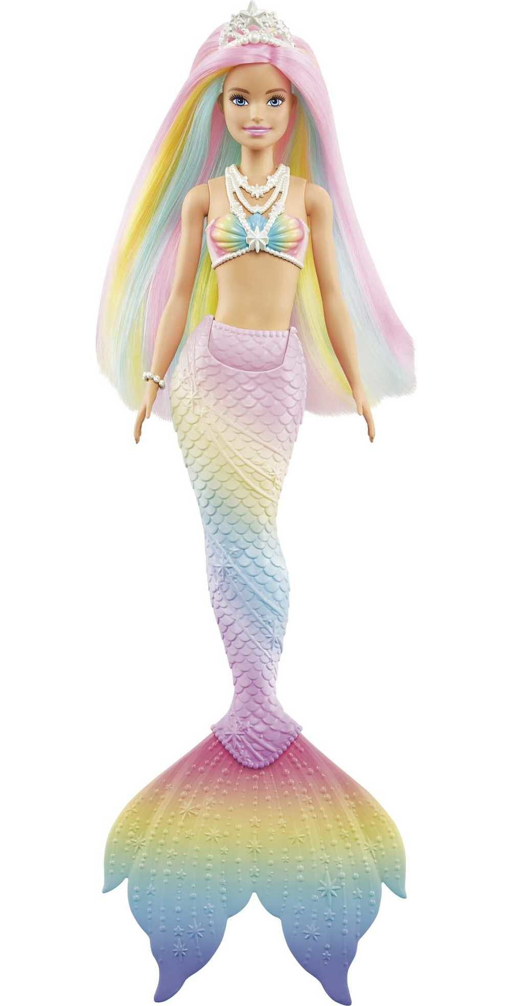 Barbie Dreamtopia Mermaid Doll with Rainbow Hair, Blue Eyes & Color-Change Feature