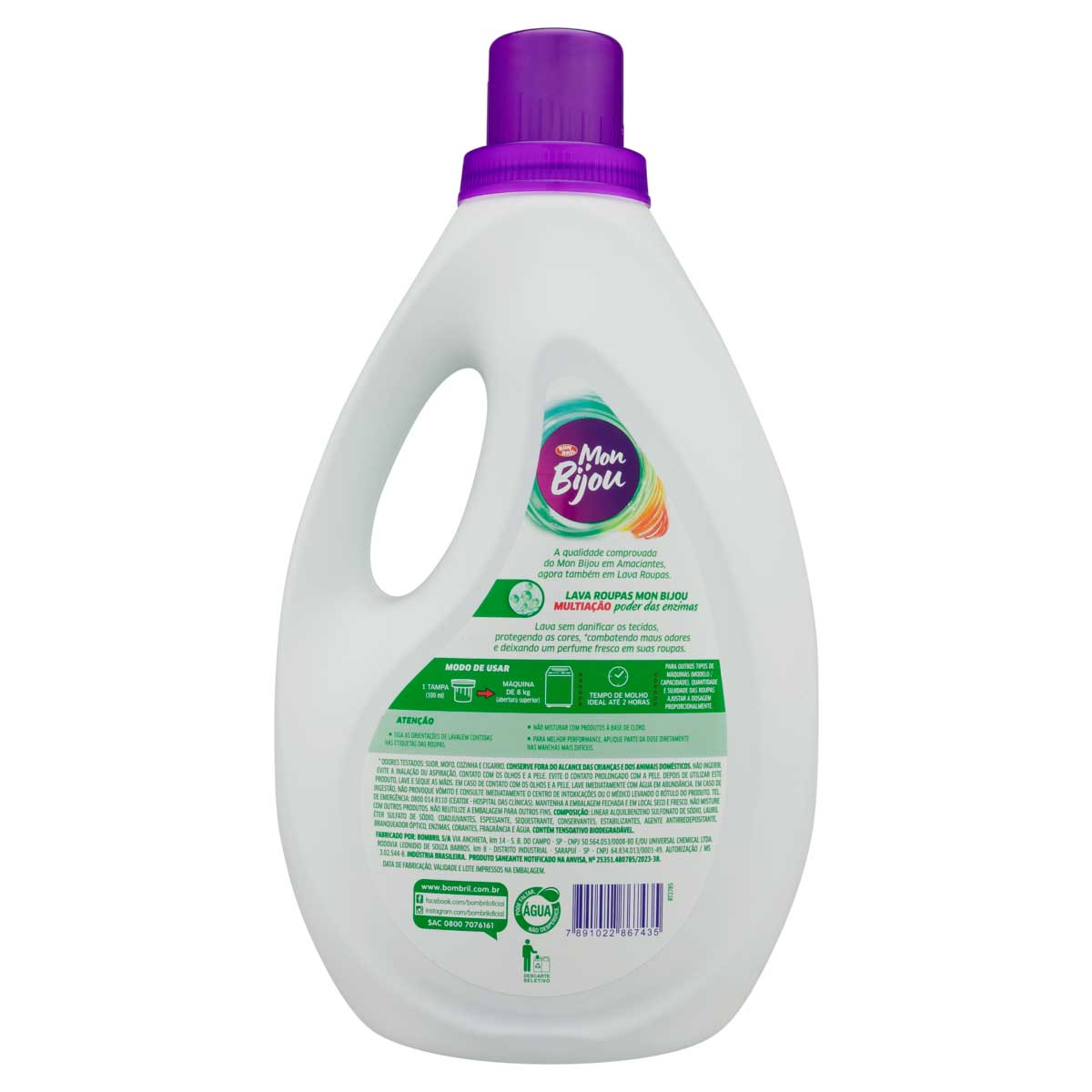 Lava-Roupas Liquido Roupas Brancas E Coloridas Mon Bijou Multiacao Galao 3l