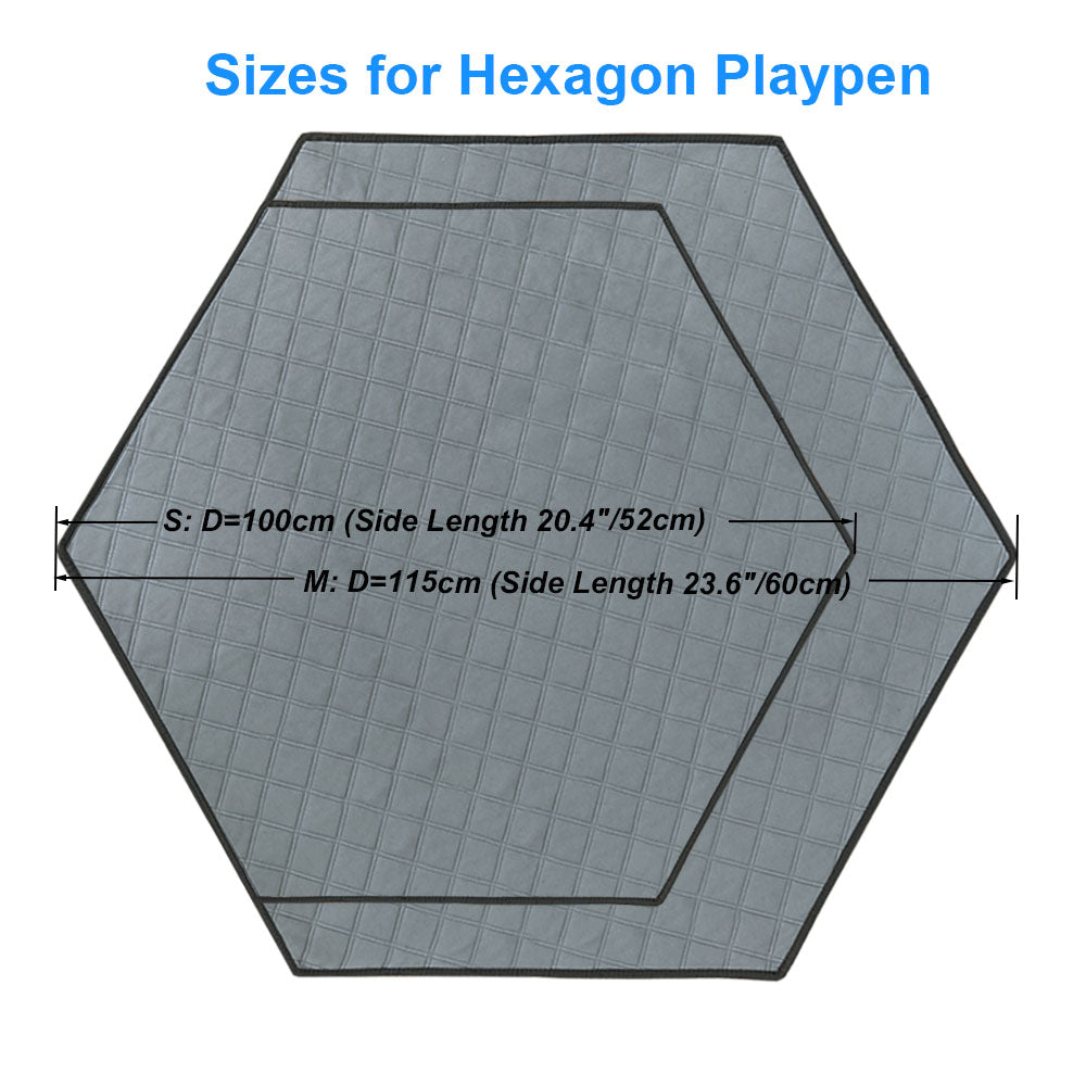 RIOUSSI Hexagon Washable Fleece Liner for Guinea Pig Small Animal Playpen. Light Gray， S