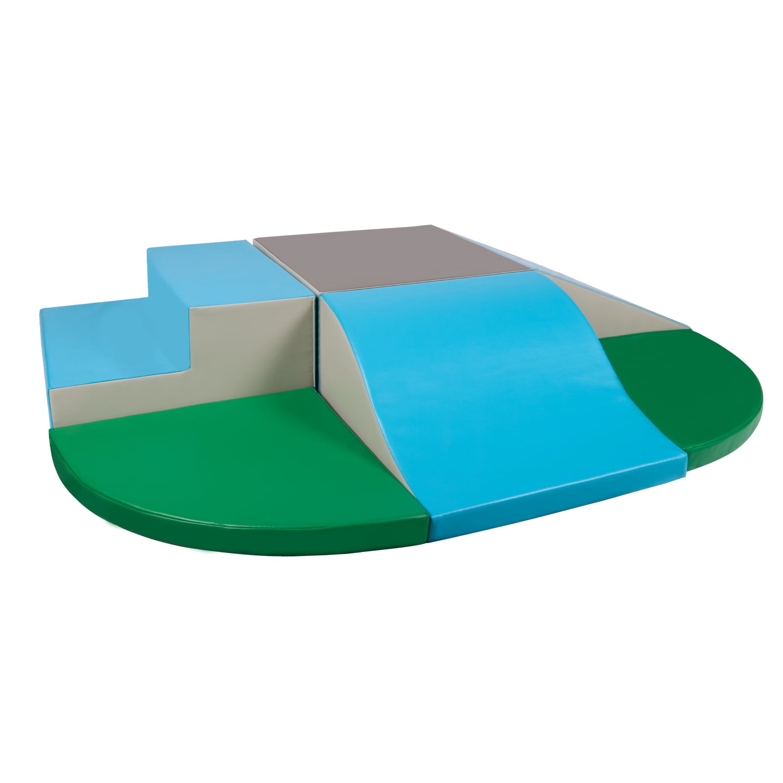 Polar Aurora 6-Piece Soft Foam Corner Climber with Slide Crawl Foam Play Set for Toddlers 1-3 Babies