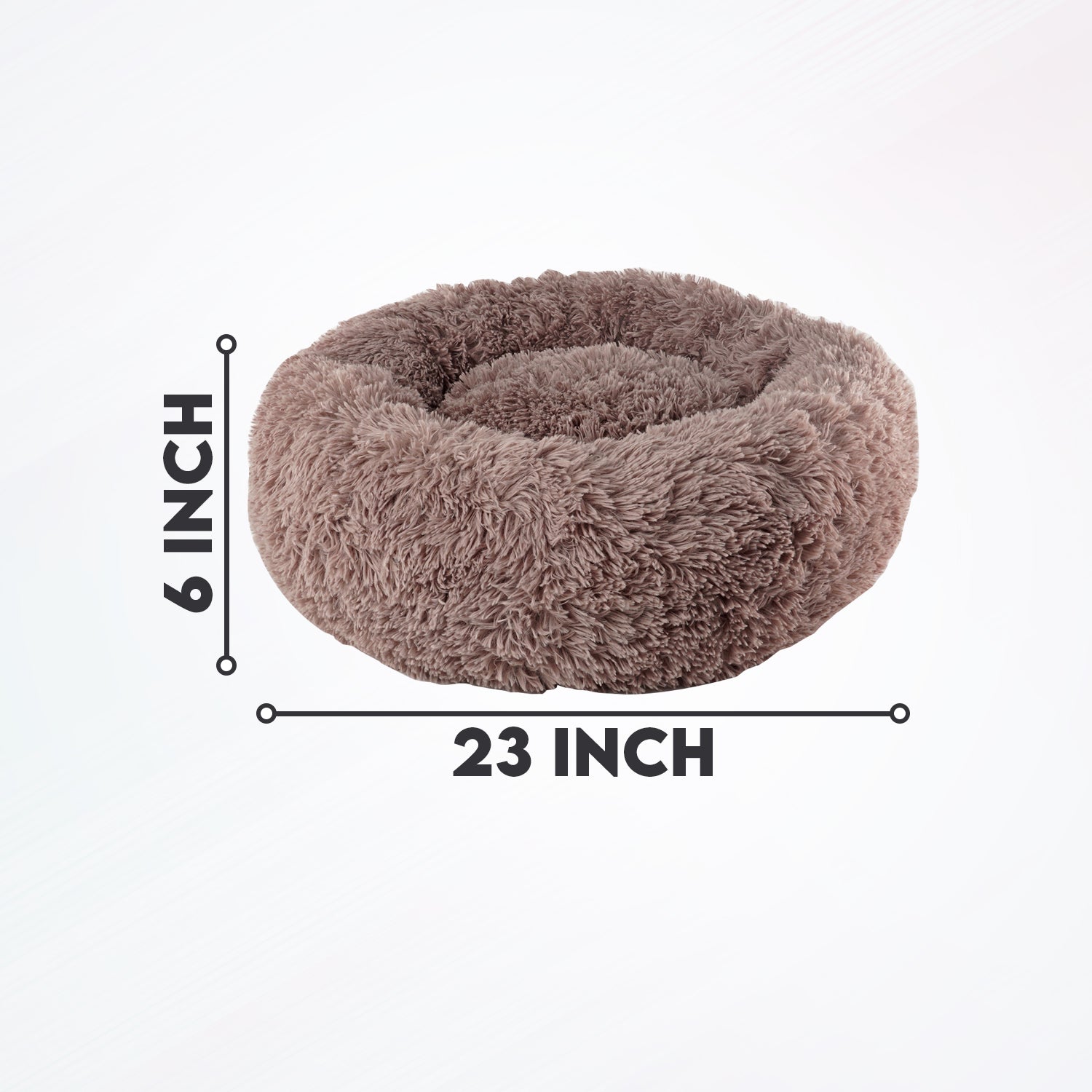 Precious Tails Dog Cat Super Lux Shaggy Fur Donut Bolster Pet Bed - Small