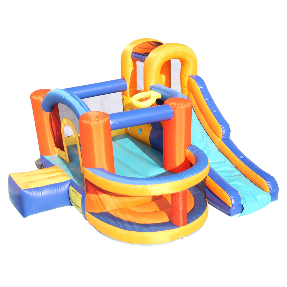 Track 7 Inflatable Bounce House，Large Jumping Castle with Slide，for Boys Girls Age 3+