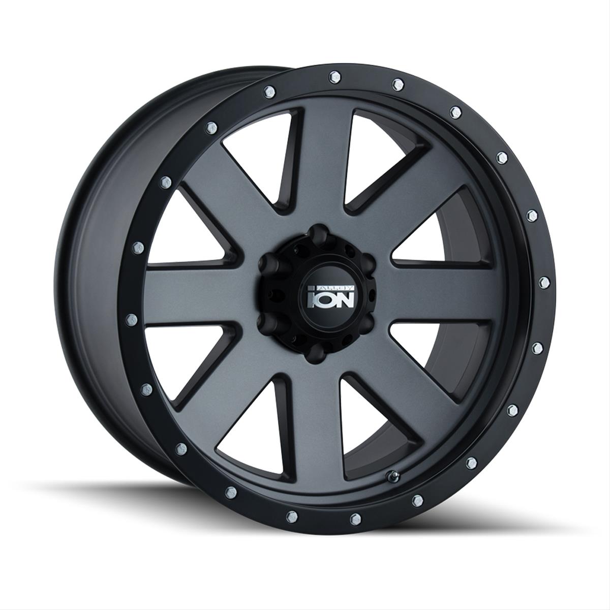 ION Alloy Wheels 134-8932MG ION Alloy Series 134 Matte Gunmetal Wheels with Matte Black Ring
