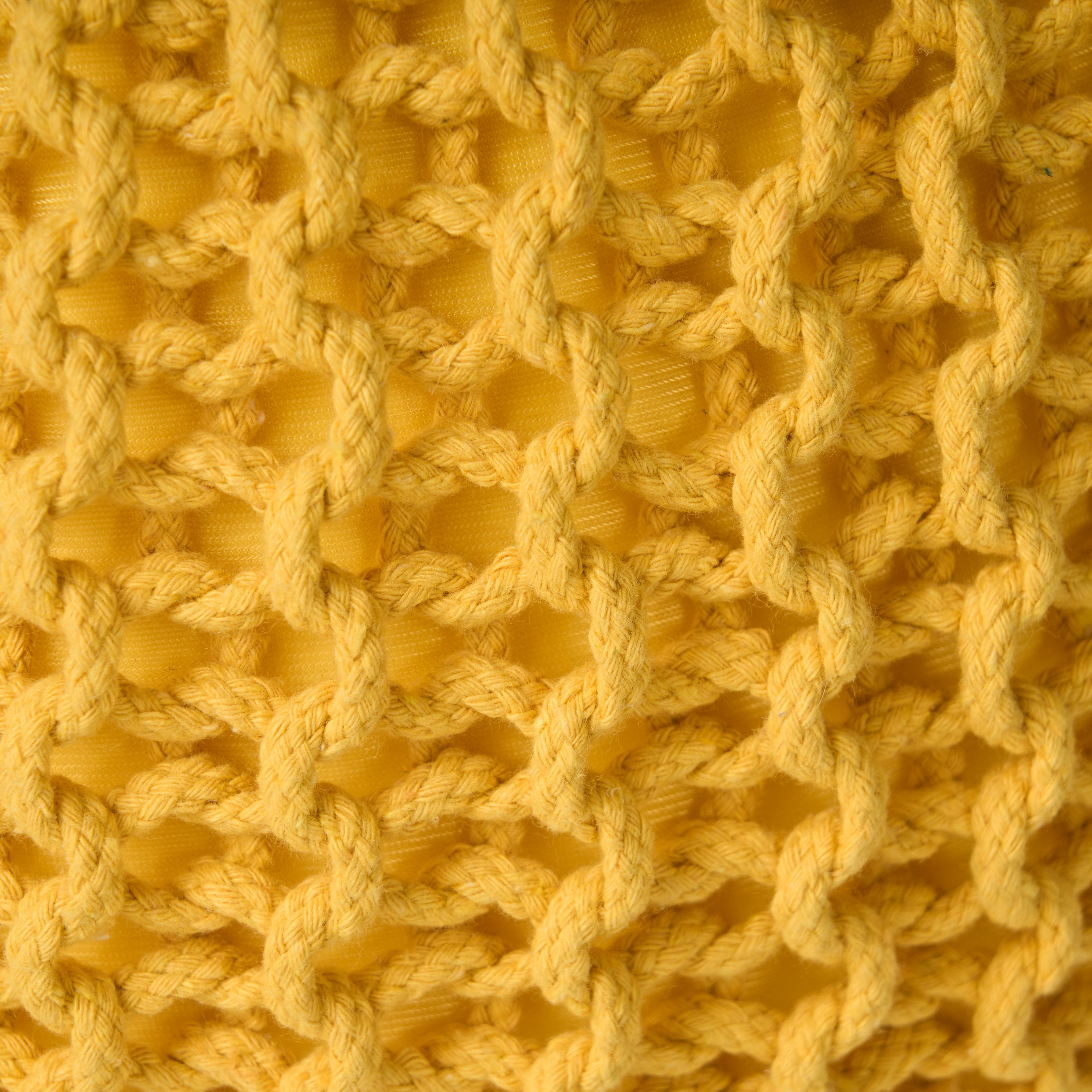 Barwick Modern Knitted Cotton Round Pouf