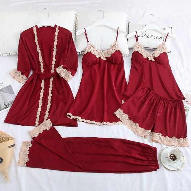 Conjunto SweetDream com 5 Peças em Cetim de Seda / O Conjunto da Mulher Bela & Sensual!