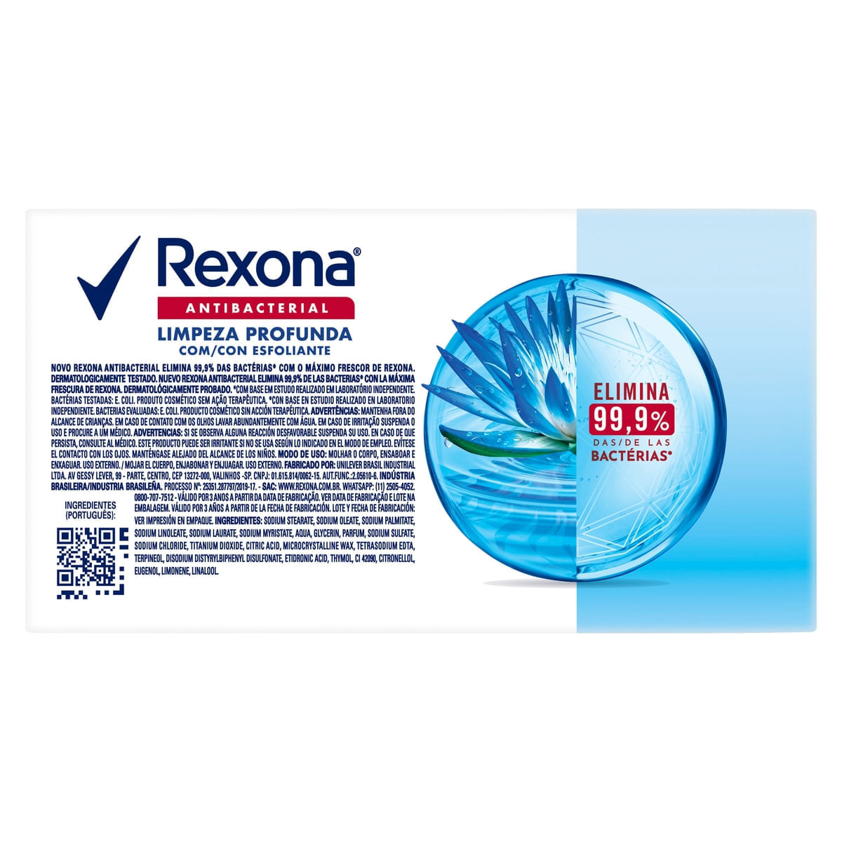 Pack Sabonete em Barra Antibacterial Rexona Limpeza Profunda Envoltorio 6 Unidades 84 g Cada Leve Mais Pague Menos