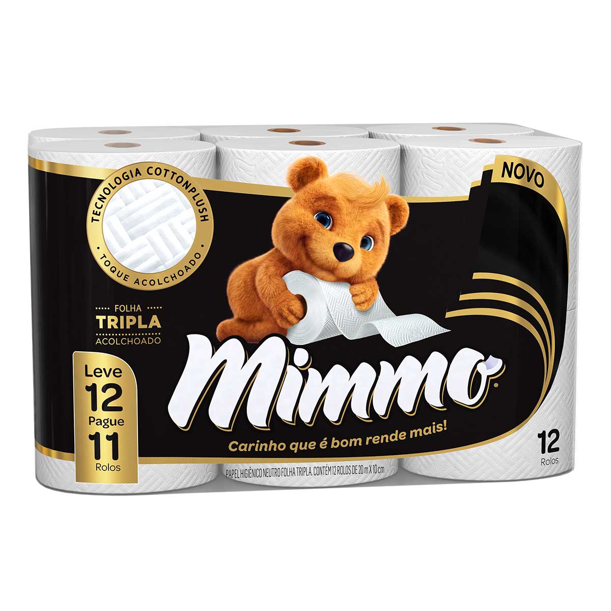 Papel Higienico Mimmo Folha Tripla com 12 Rolos - Oferta Especial