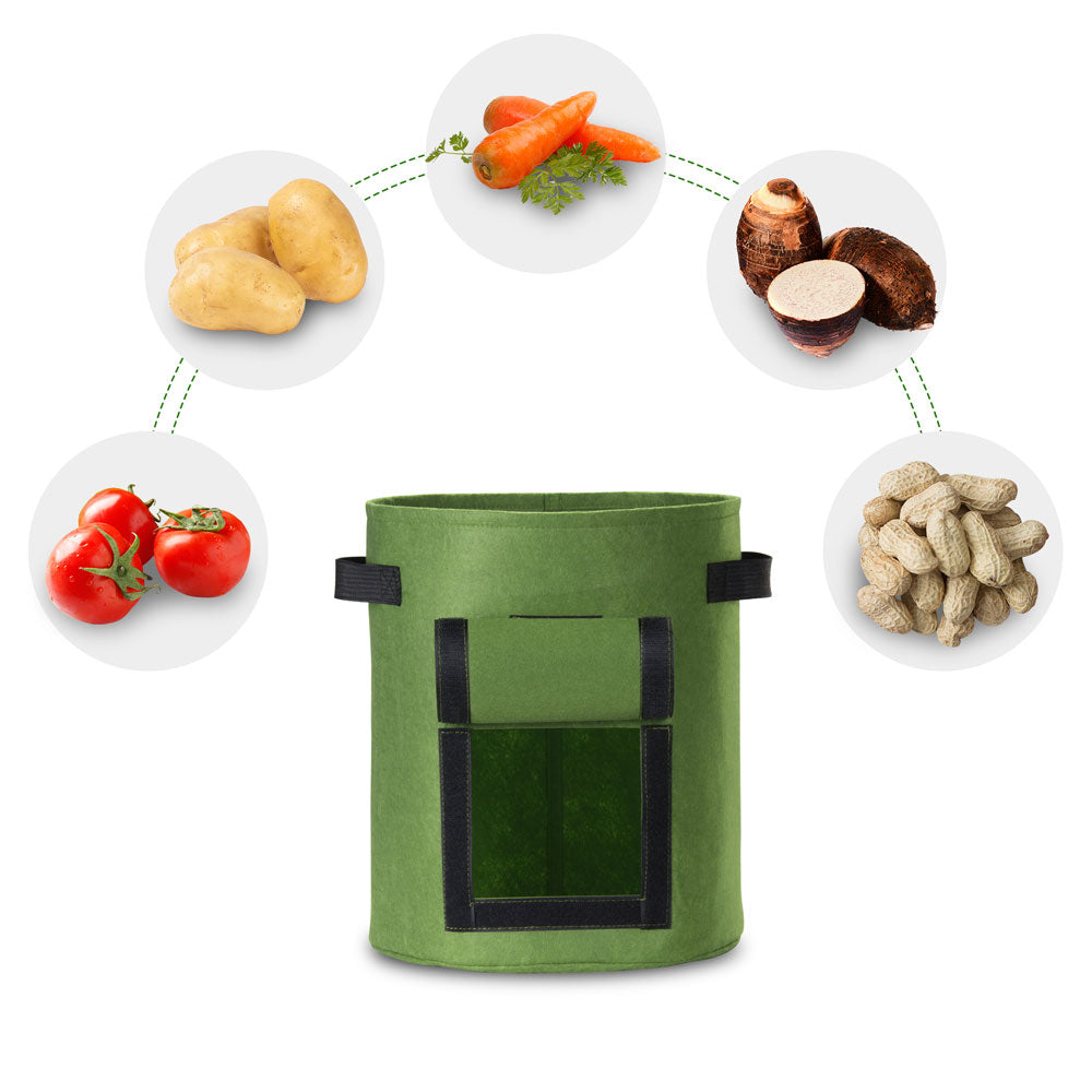 Yescom Pack of 3 7 Gallon Potato Grow Bags Fabric Pots w/ Handles