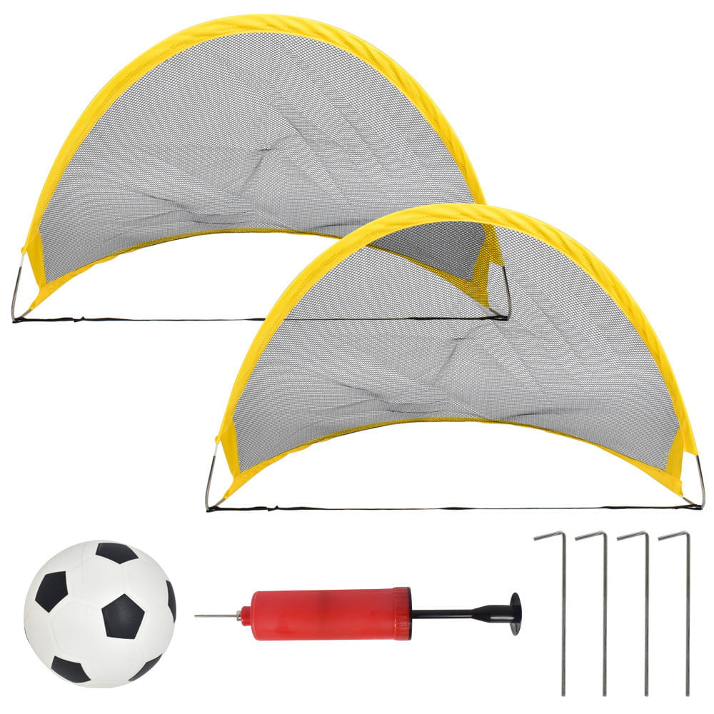 2PC Set Mini Outdoor Folding Kids Children's Soccer Pop Up Football Goals Gifts