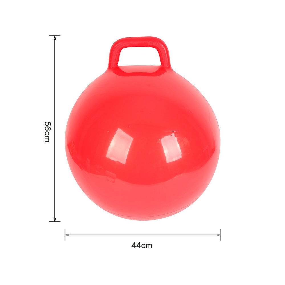 Pure Color Inflatable Bouncing Ball Kids Jumping Hop Ball with Handle for Adults Children Exercise Toy