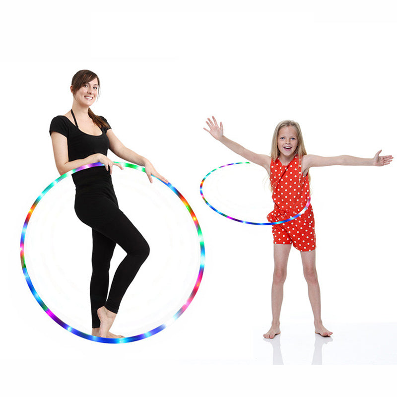 Detachable 10 LED Glowing Sport Hoop Multicolor Hoop Weight Loss Bodybuilding Fitness Hoops For Children Adult
