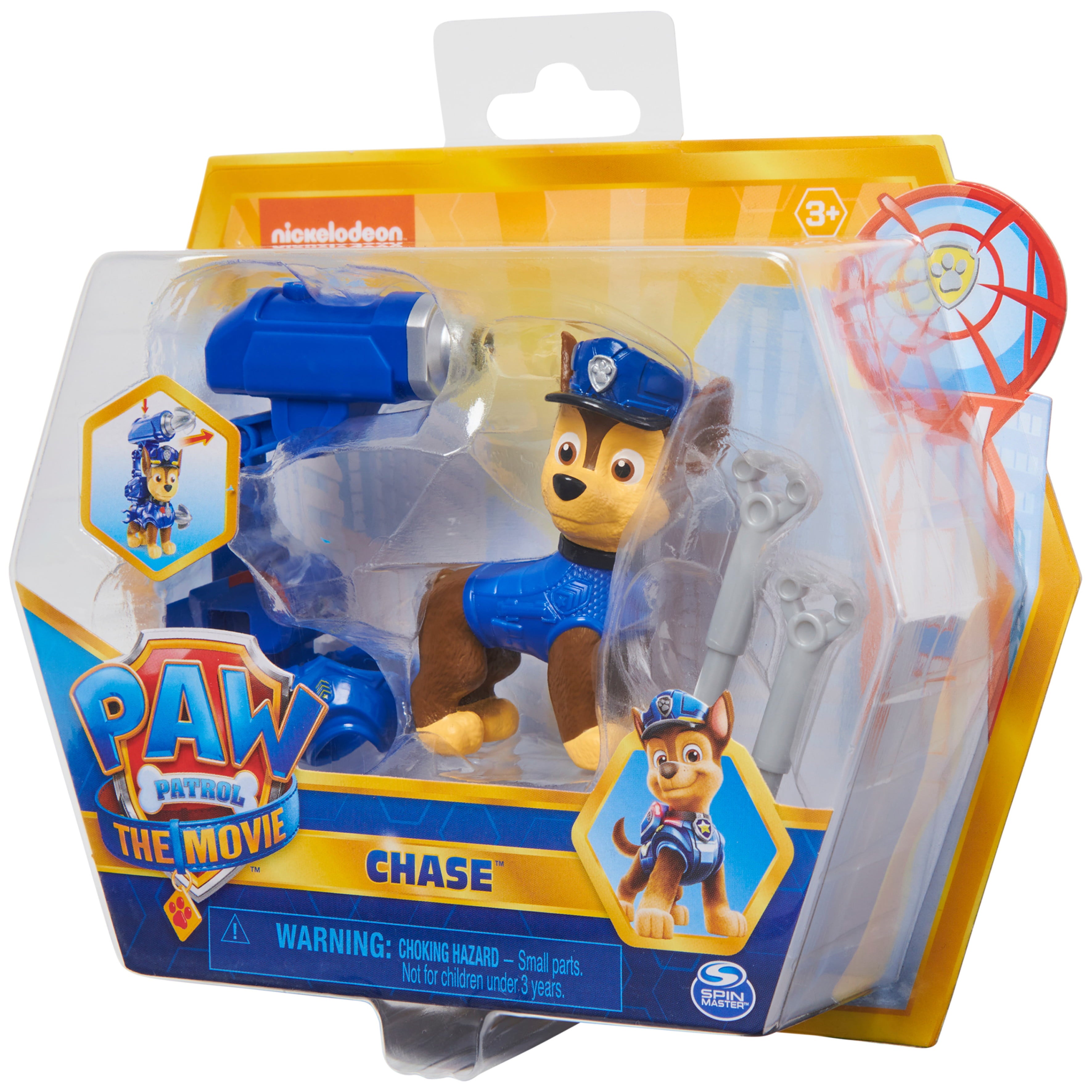 PAW Patrol， Chase Action Figure with Clip-on Backpack and Projectiles
