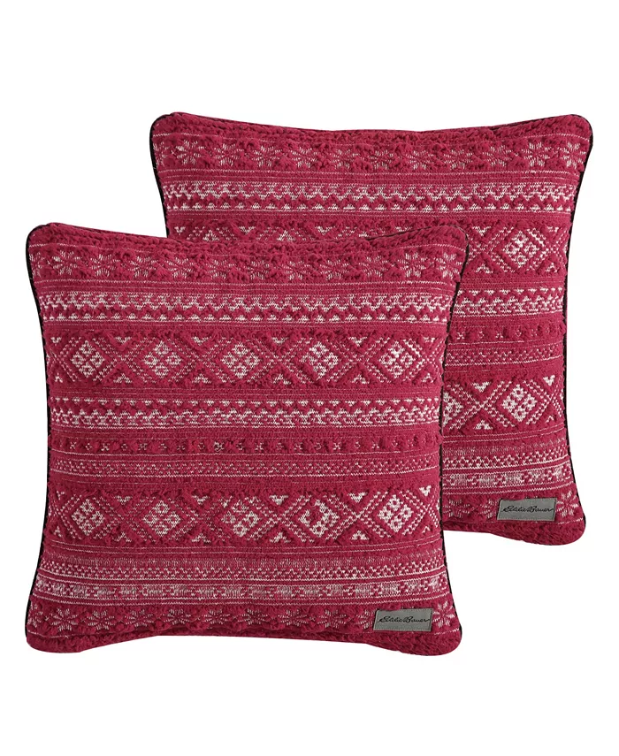 Eddie Bauer Classic Fair Isle Sherpa 2 Piece Pillow Cover Set， 20