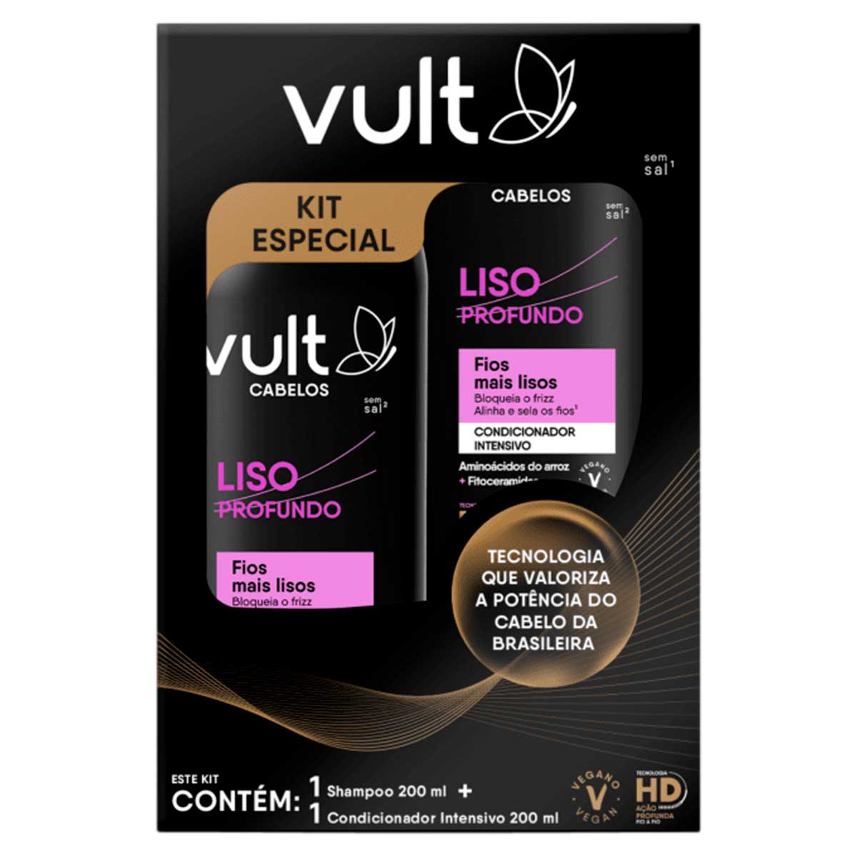 Kit Shampoo + Condicionador Vult Liso Profundo 200ml Cada