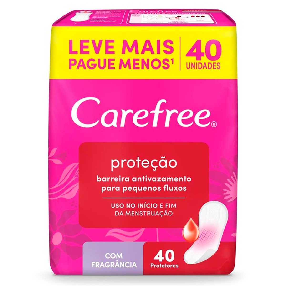 Protetor Diario sem Abas Carefree Protecao 40 unidades