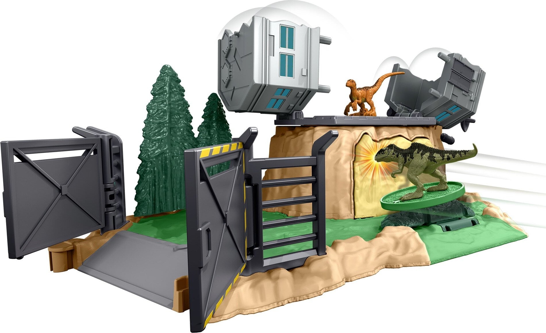 Jurassic World Dominion Minis Giganotosaurus Rampage Playset with 2 Mini Dinosaur Figures and Break Apart Features， Toy Gift Set