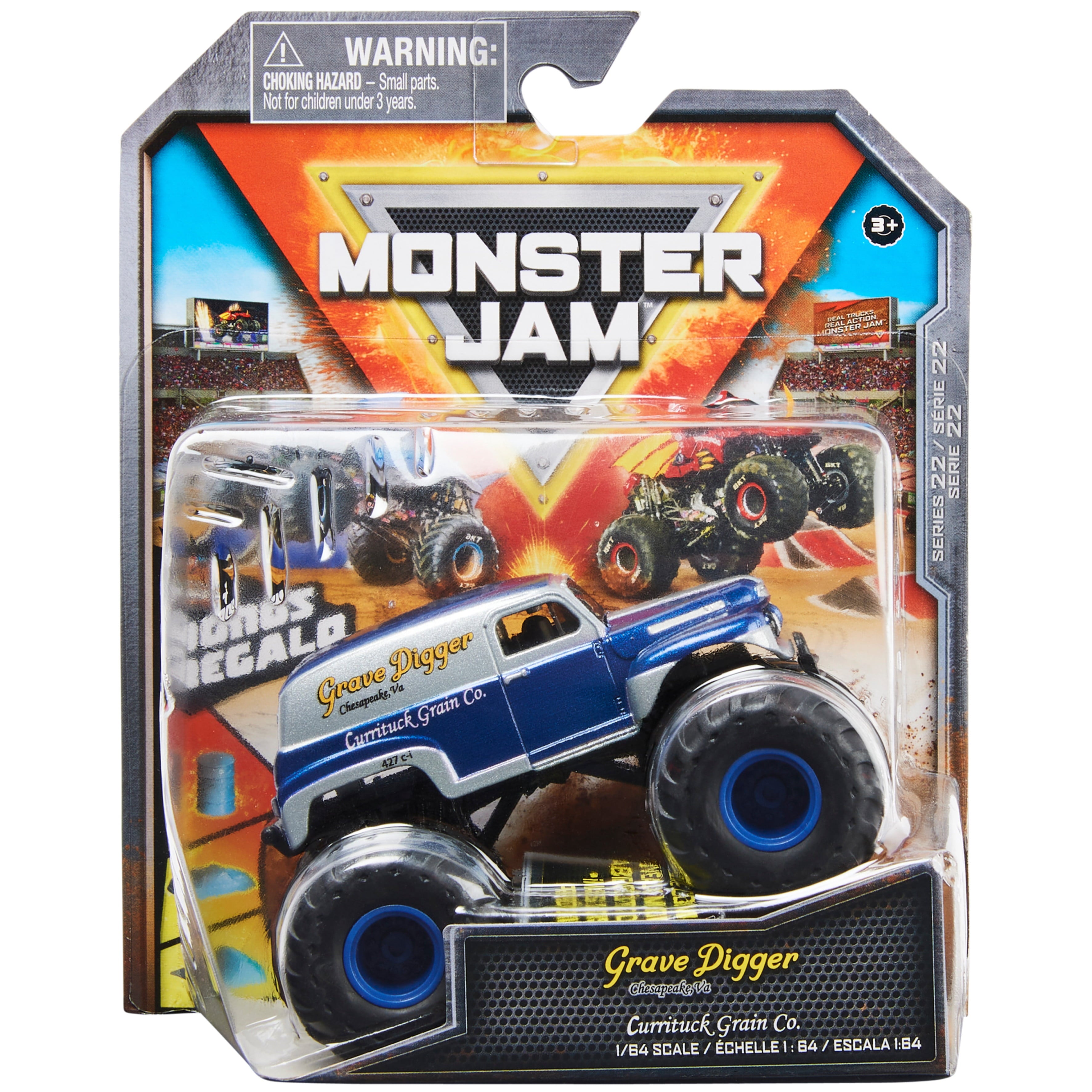 Monster Jam 1:64 Grave Digger Monster Truck， Retro Rebels Series