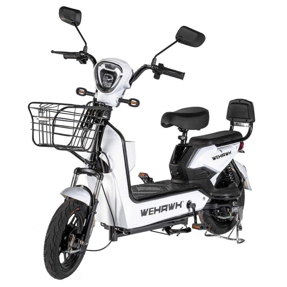 Bicicleta Elétrica Scooter 600w WeHawk Basket WX-03 32Km/h Autonomia 40Km - Branco