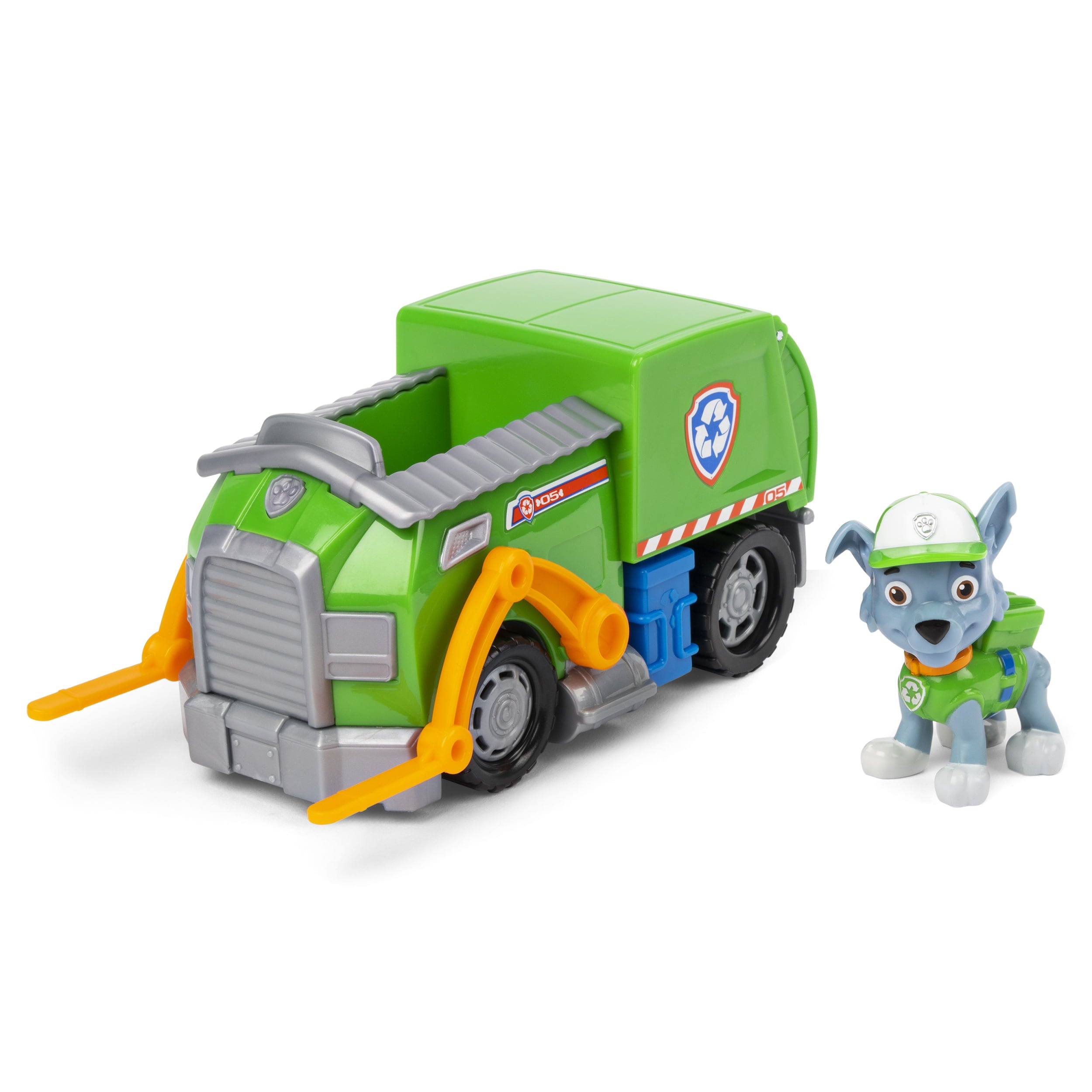PAW Patrol， Rocky's Recycle Truck Vehicle with Collectible Figure， for Kids Aged 3 and up