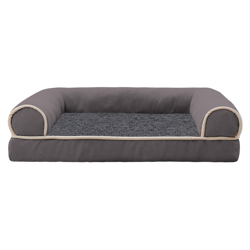 KDG PET Orthopedic Dog Bed Waterproof Pet Sofa with Removable Washable Cover，  Bolster Dog Couch for Extra Large Dogs up to100 lbs Grey