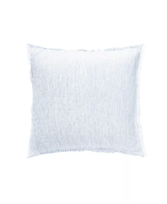 Anaya Home Sky Blue White Striped Linen Throw Down Pillow