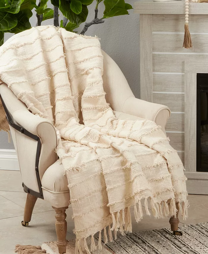 Saro Lifestyle Fringe Throw， 50