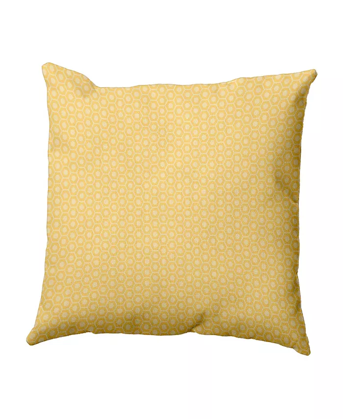 E by Design 16 Inch Yellow Decorative Geometric Throw Pillow