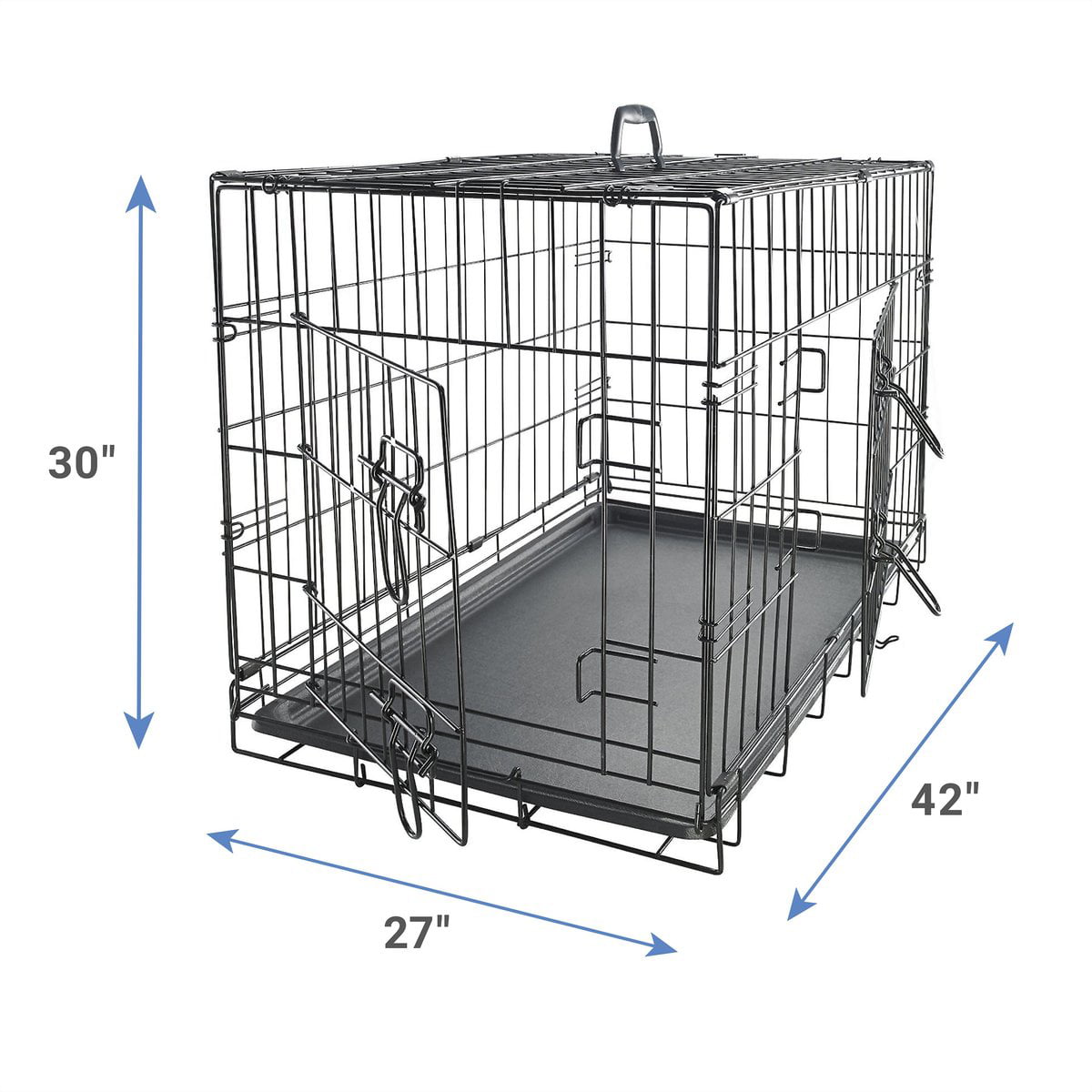 generic Wire Dog Crate with Tray Double Door (42-inch) (Large)